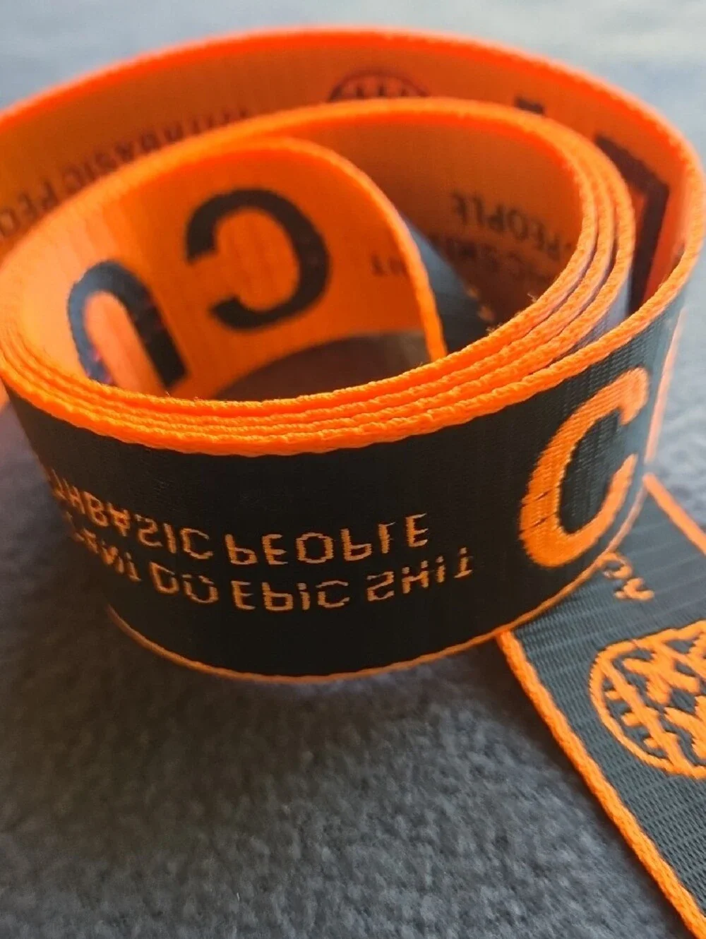 cult gaia Bright Orange Branded Webbing Belt with Metal Ring